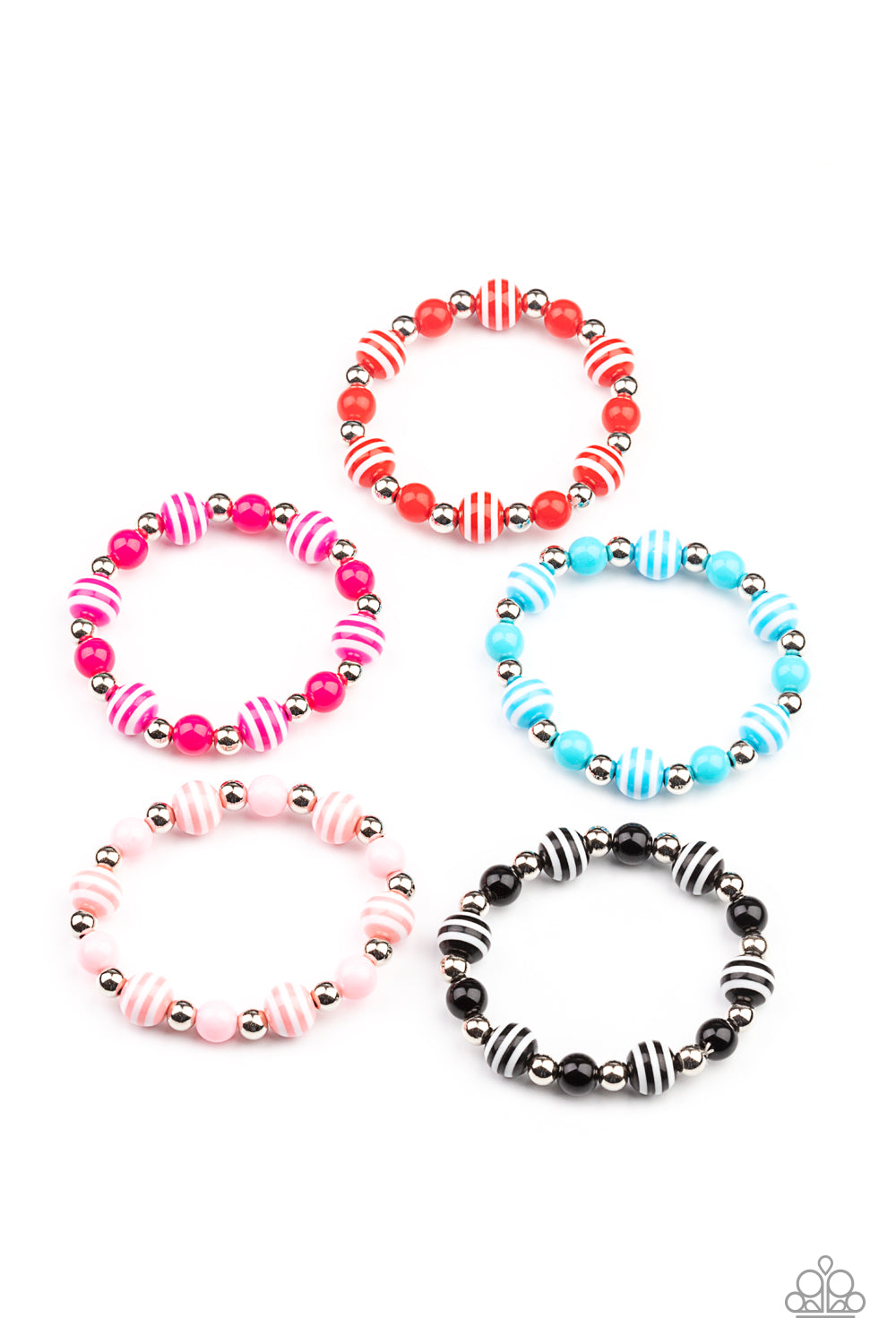 Starlet Shimmer Striped Bead Stretch Bracelet