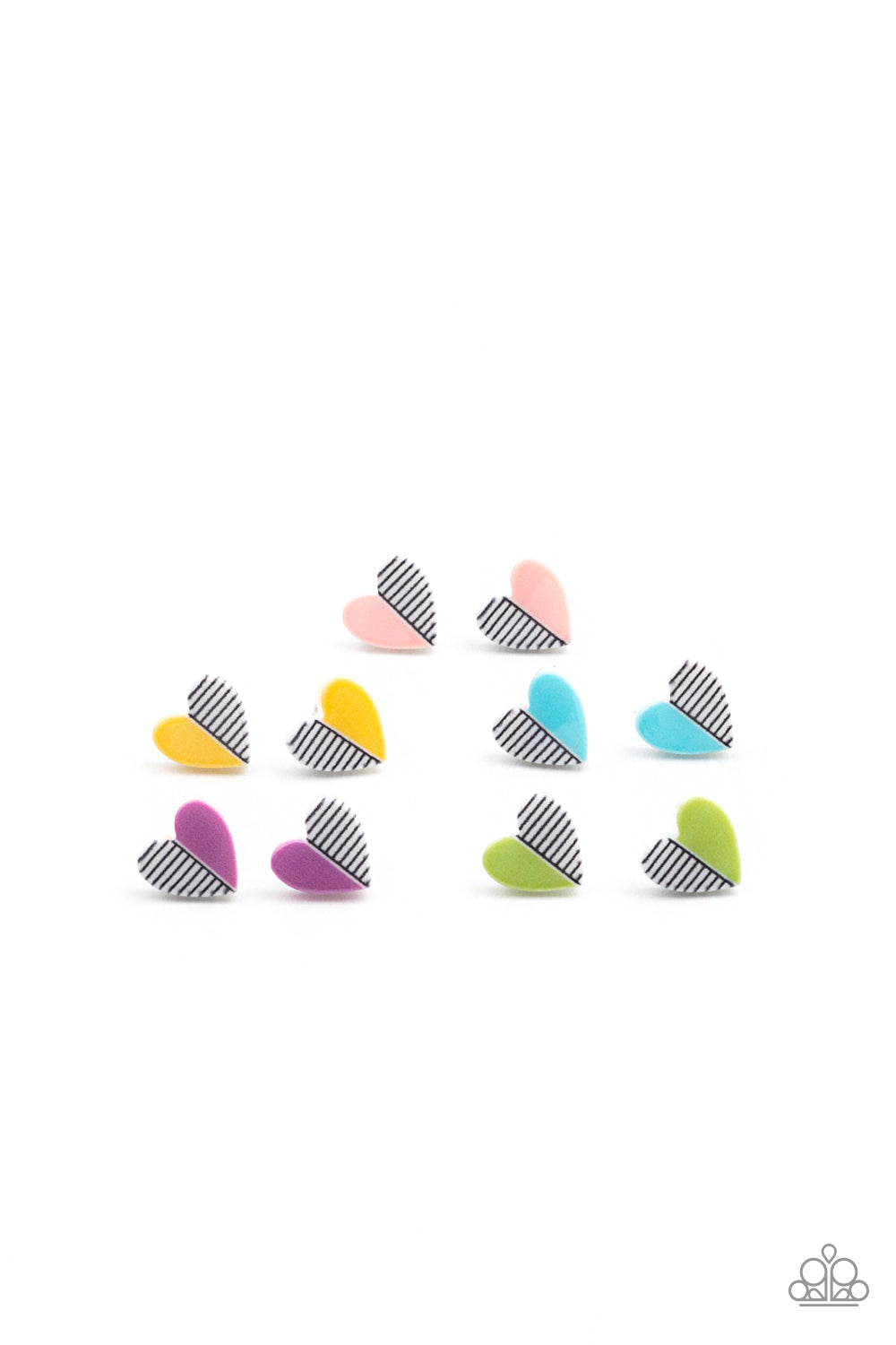 Starlet Shimmer Retro Stripe Heart Earring